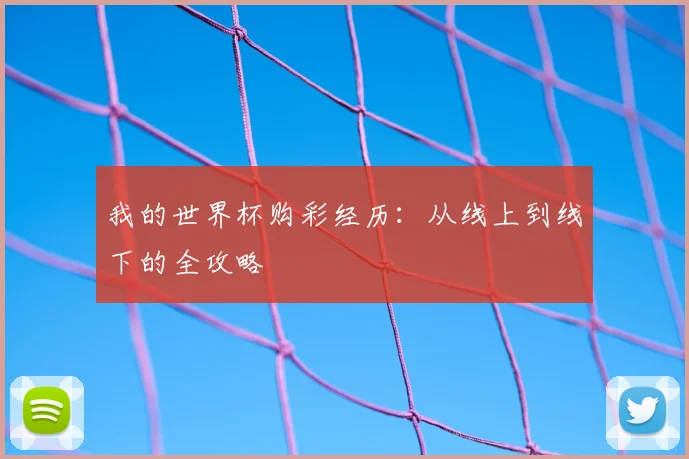 我的世界杯购彩经历:从线上到线下的全攻略